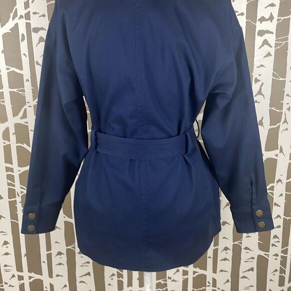 Navy Blue Riviera Short Trench Coat NEW XS - Picture 10 of 11